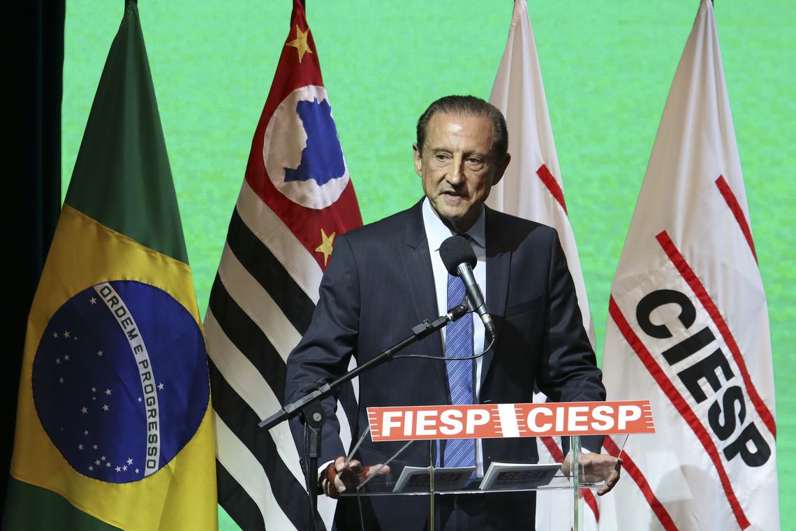 Rovena Rosa/Agência Brasil O presidente da Fiesp, Paulo Skaf, fala durante encontro com lideranças empresariais, na sede da Federação das Indústrias do Estado de São Paulo (Fiesp).