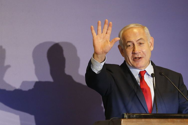 - O primeiro-ministro de Israel, Benjamin Netanyahu, durante visita ao Rio de Janeiro, no Hotel Hilton em Copacabana. - strong Tânia Rêgo/Agência Brasi