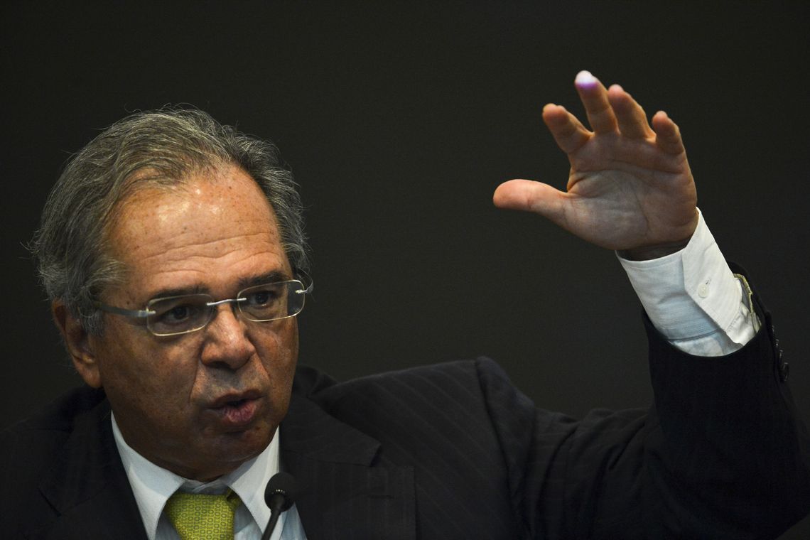 Arquivo/Marcelo Camargo/Agência Brasil O Ministro da Economia, Paulo Guedes, durante o Seminário Declaração de Direitos de Liberdade Econômica - Debates sobre a MP 881/19.