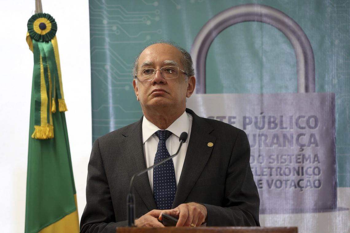 José Cruz/Agência Brasil Brasília - O presidente do TSE, Gilmar Mendes apresenta o relatório parcial dos trabalhos de quatro dias do Teste Público de Segurança 2017 (TPS 2017) do Sistema Eletrônico de Votação (José Cruz/Agência Brasil)