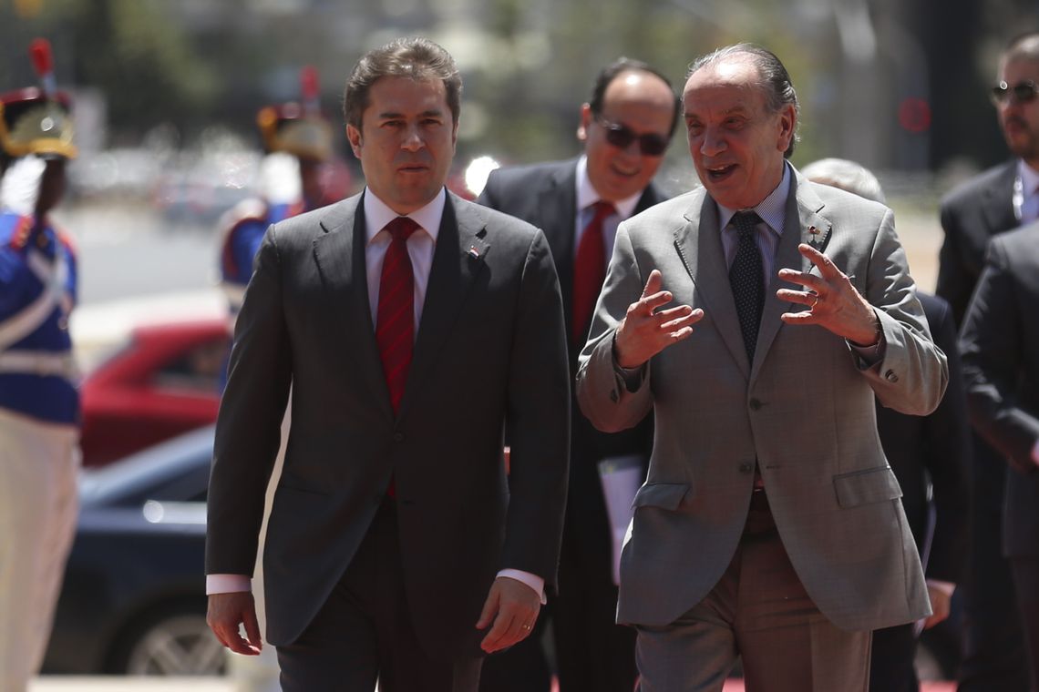 José Cruz/Agência Brasil O ministro das Relações Exteriores, Aloysio Nunes Ferreira, recebe o chanceler do Paraguai, Luis Alberto Castiglioni, no Palácio Itamaraty.