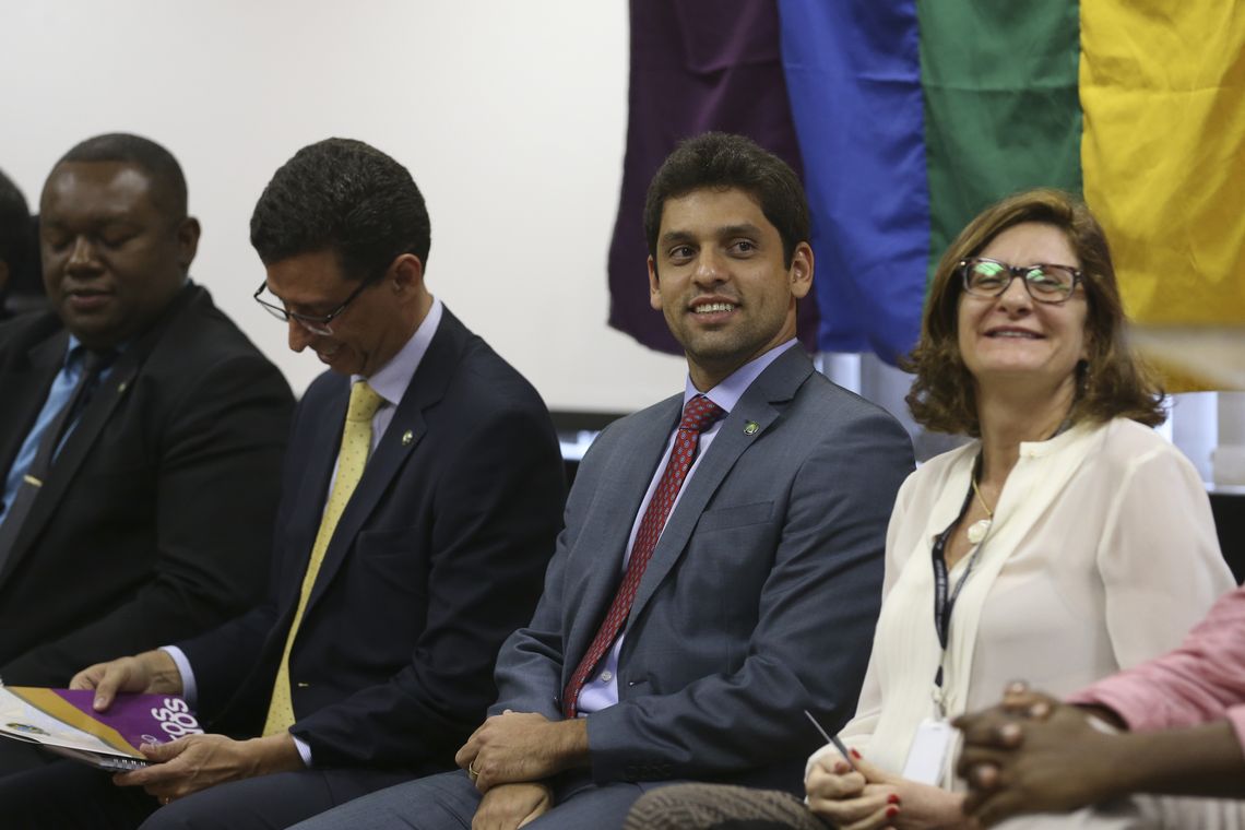 Valter Campanato/Agência Brasil O secretário-executivo do Ministério dos Direitos Humanos, Engels Augusto Muniz, participa do lançamento do Pacto Nacional de Enfrentamento à LGBTfobia.