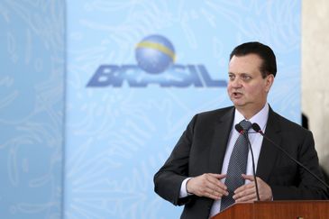 O ministro da Ciência e Tecnologia, Gilberto Kassab, fala durante cerimônia de entrega do Prêmio Jovem Cientista 2018.