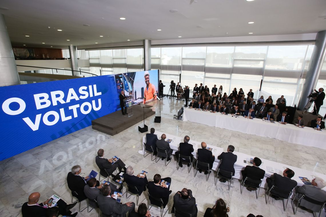 Marcos Corrêa/PR O presidente Michel Temer fala durante o evento: O Brasil Voltou.