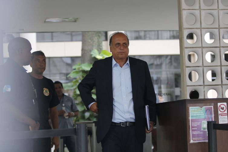 O ex-governador do Rio de Janeiro, Luiz Fernando Pezão deixa a 7ª Vara Criminal