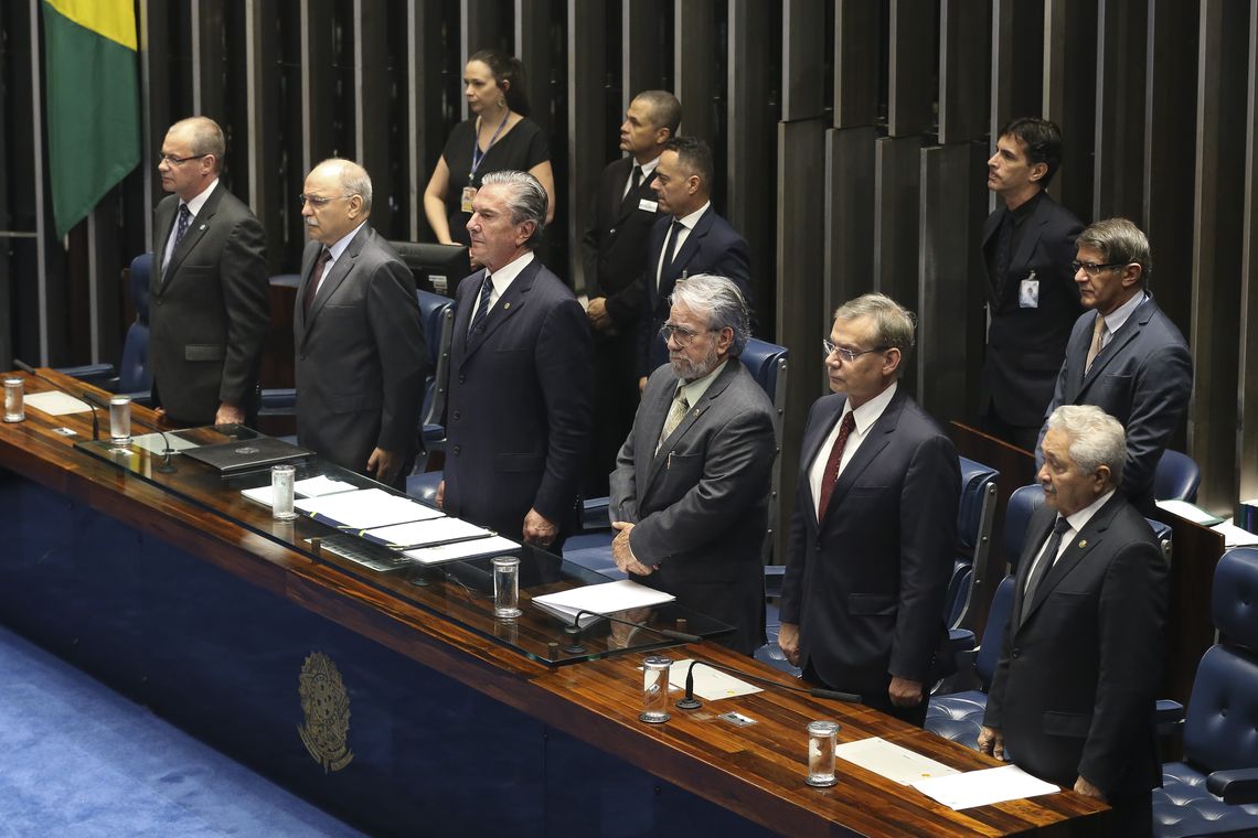Antonio Cruz/Agência Brasil O ministro do GSI, Sérgio Etchegoyen, participa da sessão solene do Senado em comemoração dos 80 anos de criação do Gabinete de Segurança Institucional (GSI) da Presidência da República.