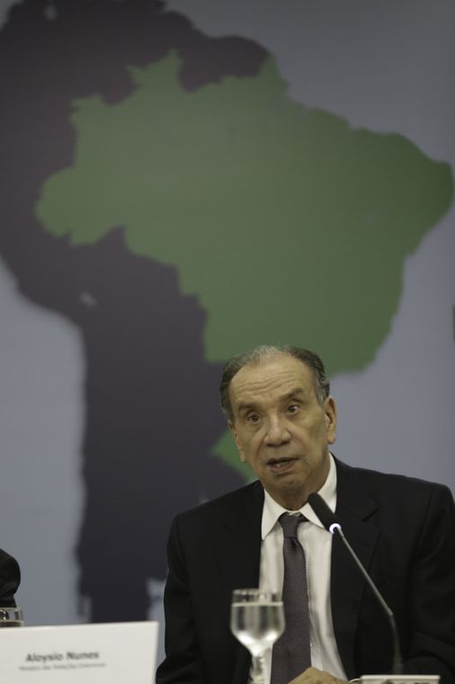 Fabio Rodrigues Pozzebom/Agência Brasil O ministro das Relações Exteriores, Aloysio Nunes Ferreira, faz palestra de encerramento da 1ª Reunião de Diplomatas e Adidos Brasileiros sobre o Combate a Crimes Transnacionais, no Palácio Itamaraty.