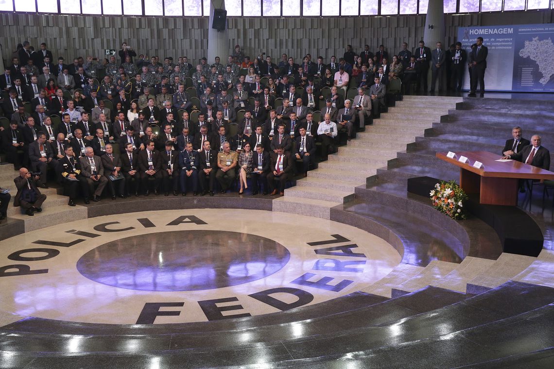 Antonio Cruz/Agência Brasil O presidente Michel Temer participa da abertura do Seminário Nacional de Segurança Pública, na Academia Nacional de Polícia, em Brasília.