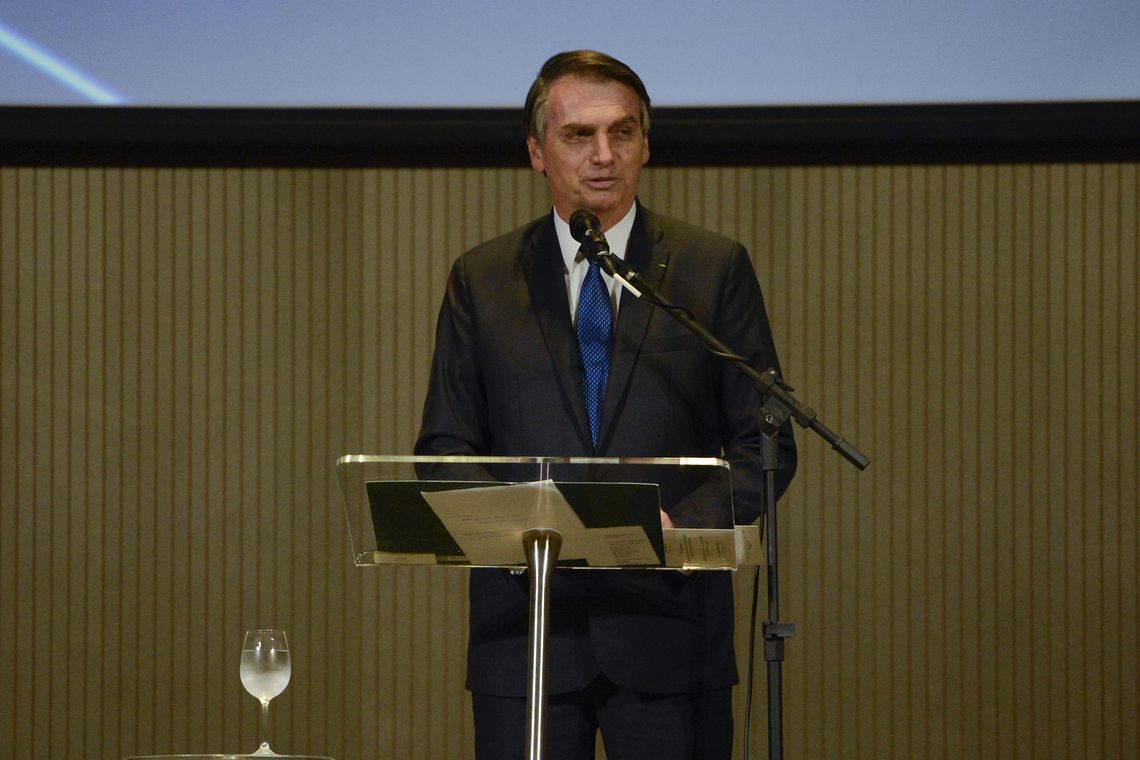 Tânia Rêgo/Agência Brasil O presidente Jair Bolsonaro discursa durante almoço de Encontro do Conselho Interdenominacional de Ministros Evangélicos do Brasil.