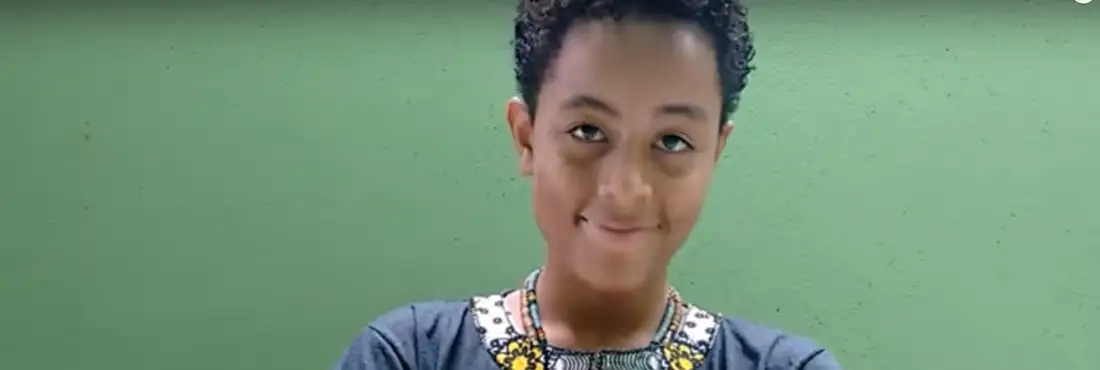 Pedro Henrique Cortes, 13 anos, criador da série do Youtube Meus Heróis Negros Brasileiros