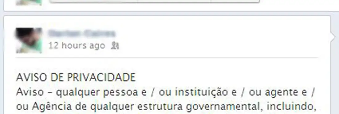 Hoax Facebook - aviso de privacidade Boato espalhado no Facebook ilude usuários quanto à proteção dos dados na rede social
