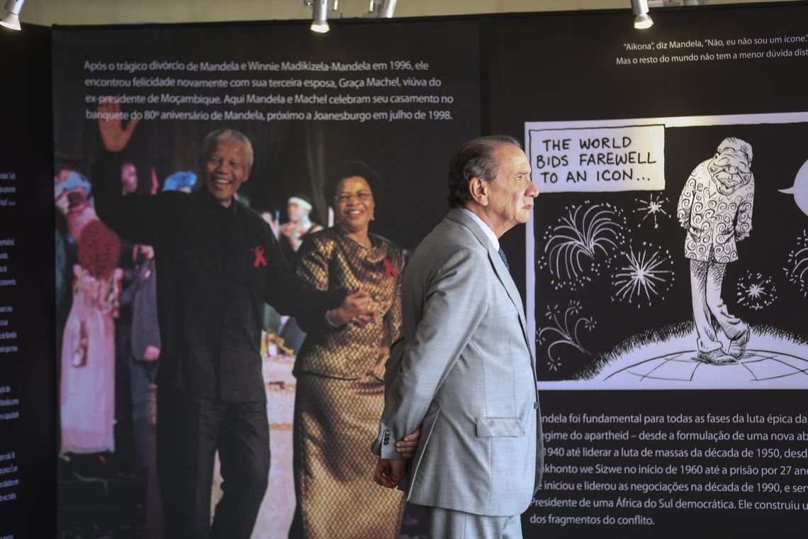 José Cruz/Agência Brasil O ministro das Relações Exteriores, Aloysio Nunes Ferreira, durante inauguração da exposição Centenário Mandela, no Palácio Itamaraty.