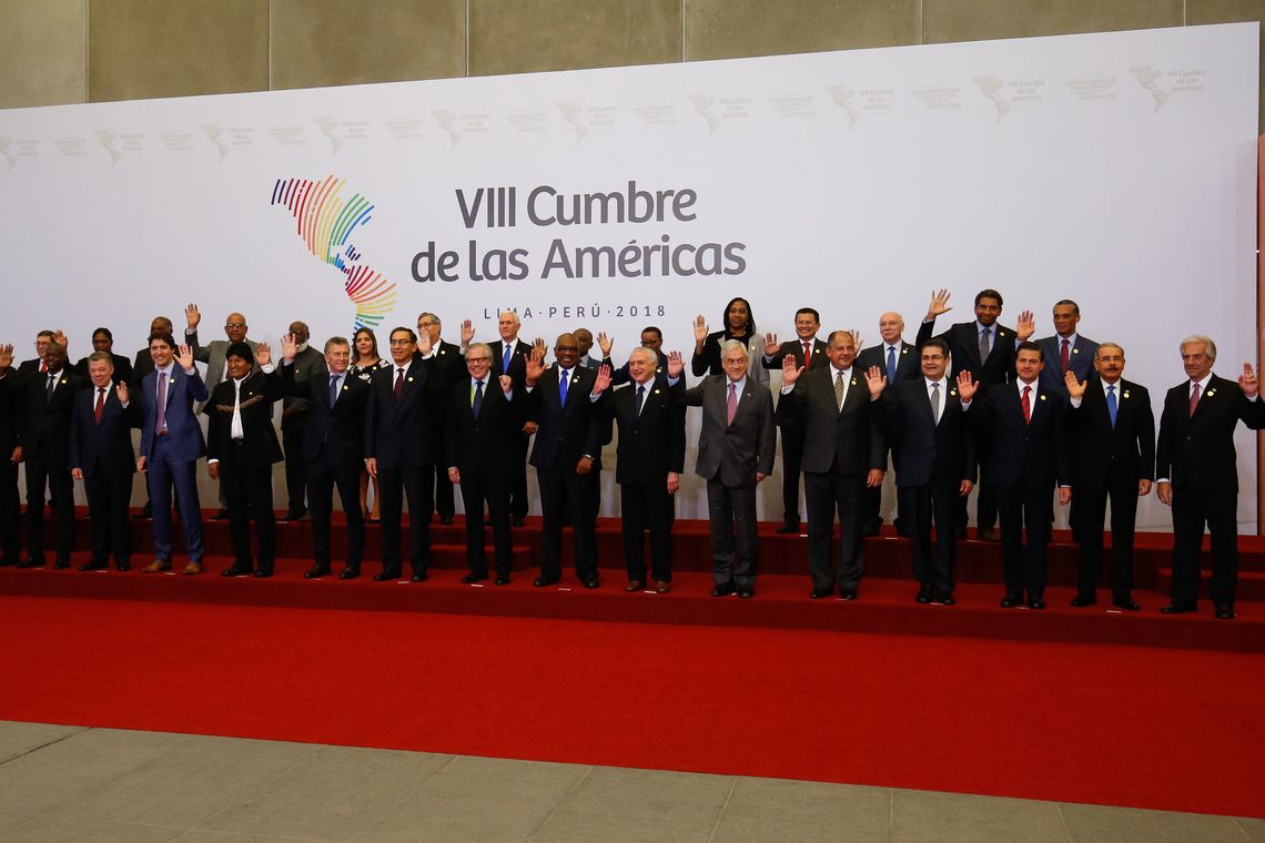 Alan Santos/PR Lima - Presidente Michel Temer durante foto oficial dos Chefes de Estado e de Governo na 8ª Cúpula das Américas, no Peru
(Alan Santos/PR)