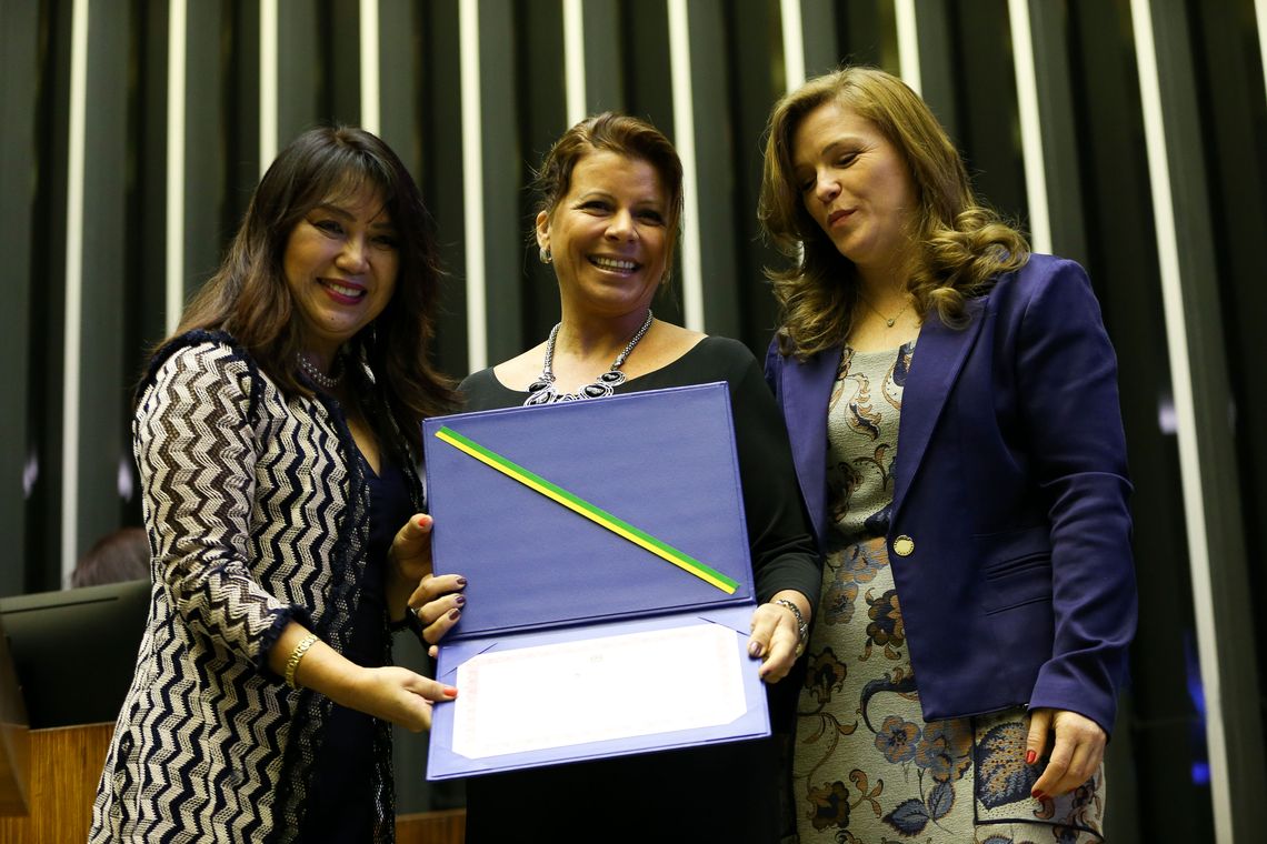 Marcelo Camargo/Agência Brasil A promotora de Justiça, Anna Trotta, recebe o Prêmio Zilda Arns 2018, em reconhecimento às pessoas e instituições que se destacaram por ações em defesa dos direitos das pessoas idosas.