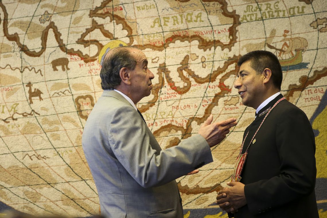 Marcelo Camargo/Agência Brasil Brasília - O ministro das Relações Exteriores, Aloysio Nunes Ferreira, se reúne com o ministro das Relações Exteriores da Bolívia, Fernando Huanacuni, no Palácio Itamaraty (Marcelo Camargo/Agência Brasil)
