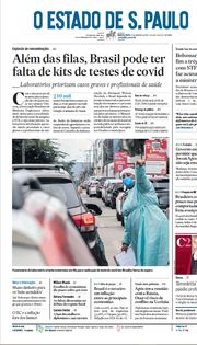 Capa do Jornal O Estado de S. Paulo Edição 2022-01-13
