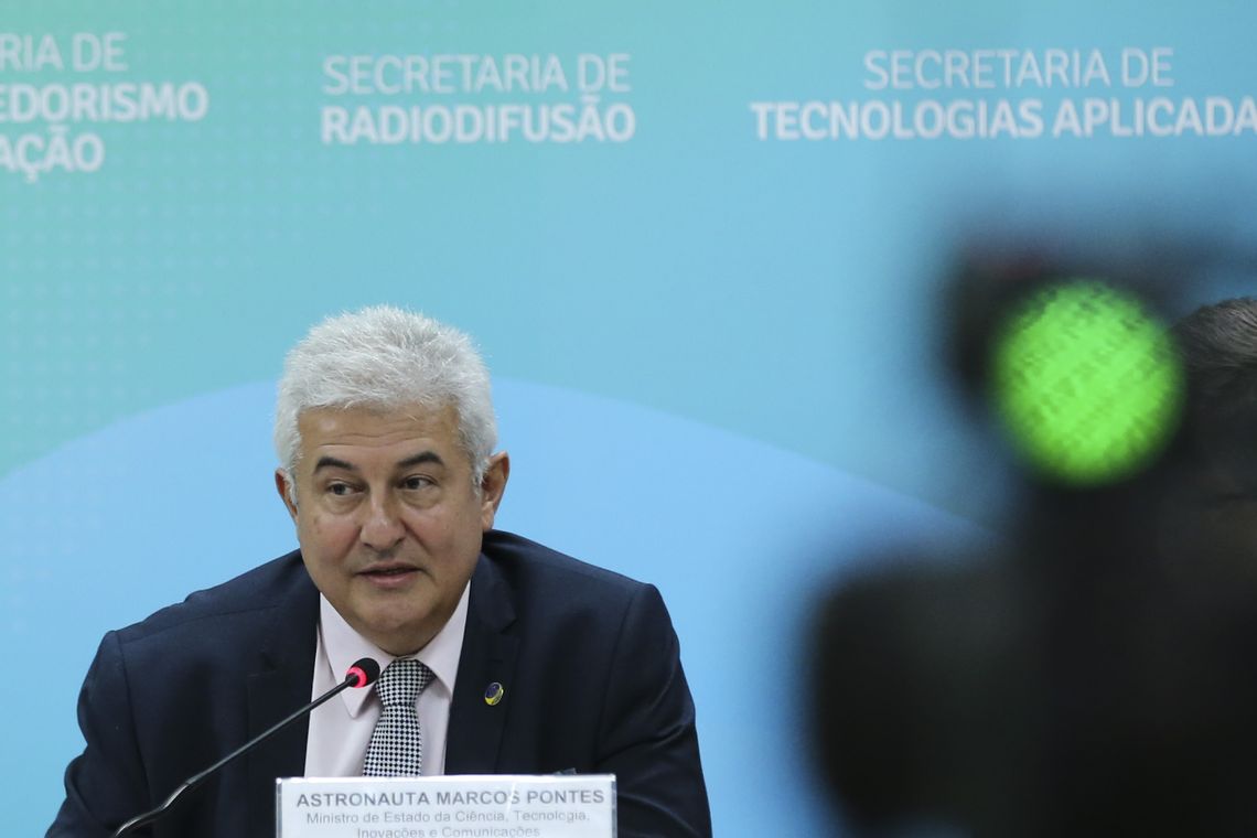 José Cruz/Agência Brasil O ministro da Ciência, Tecnologia, Inovações e Comunicações, Marcos Pontes, toma café da manhã com jornalistas e anuncia o incicio da 16ª Semana Nacional de Ciência e Tecnologia (SNCT)