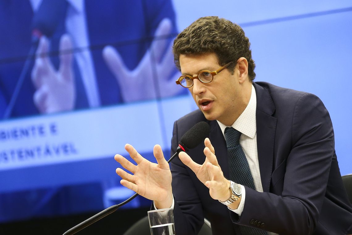 Marcelo Camargo/Agência Brasil O ministro do Meio Ambiente, Ricardo Salles, participa de audiência pública na Comissão de Meio ambiente e Desenvolvimento Sustentável da Câmara dos Deputados.