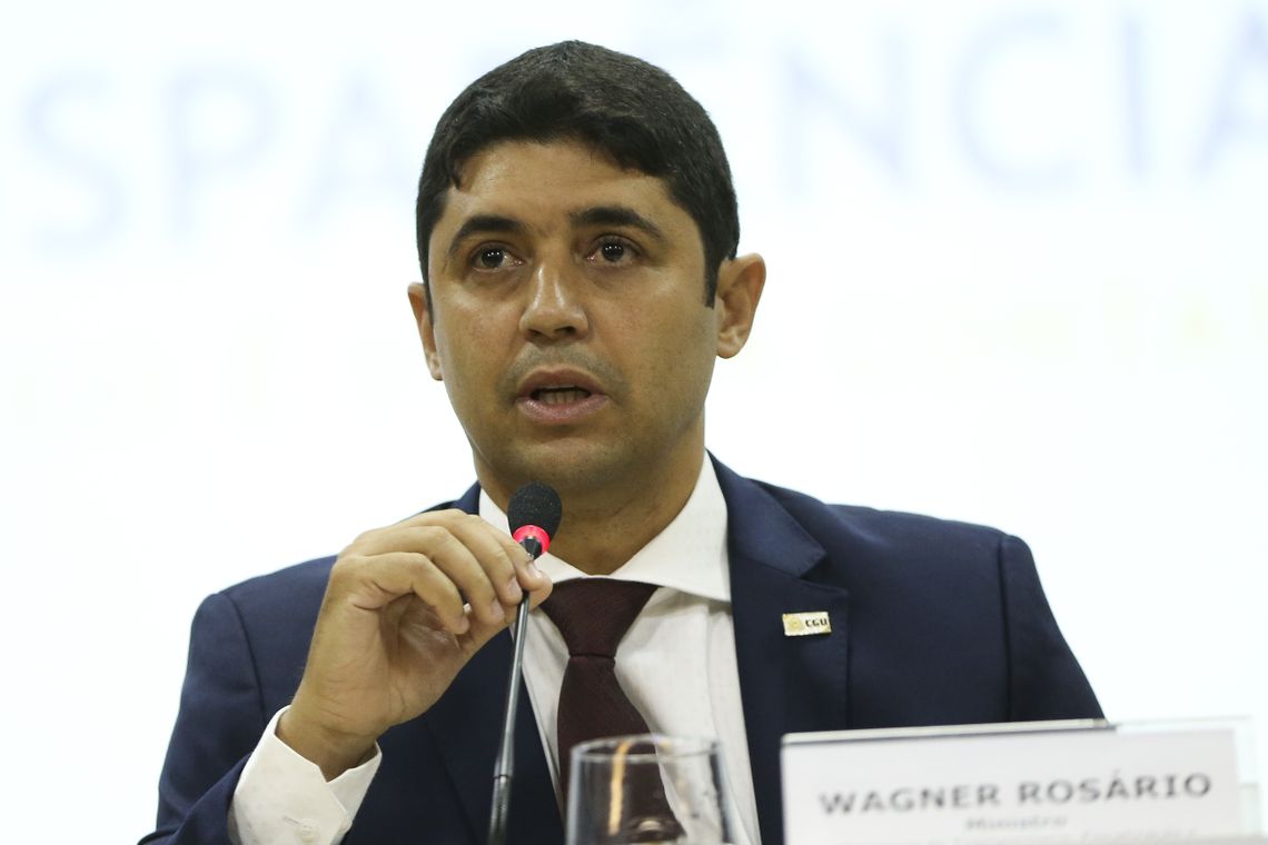 Marcelo Camargo/Agência Brasil O ministro da Transparência e Controladoria-Geral da União (CGU), Wagner Rosário, durante o lançamento do novo Portal da Transparência do governo federal.