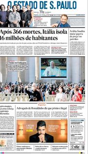Capa do Jornal O Estado de S. Paulo Edição 2020-03-09