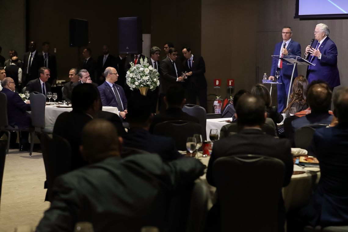 Marcos Corrêa/PR O presidente Jair Bolsonaro durante almoço de Encontro do Conselho Interdenominacional de Ministros Evangélicos do Brasil.