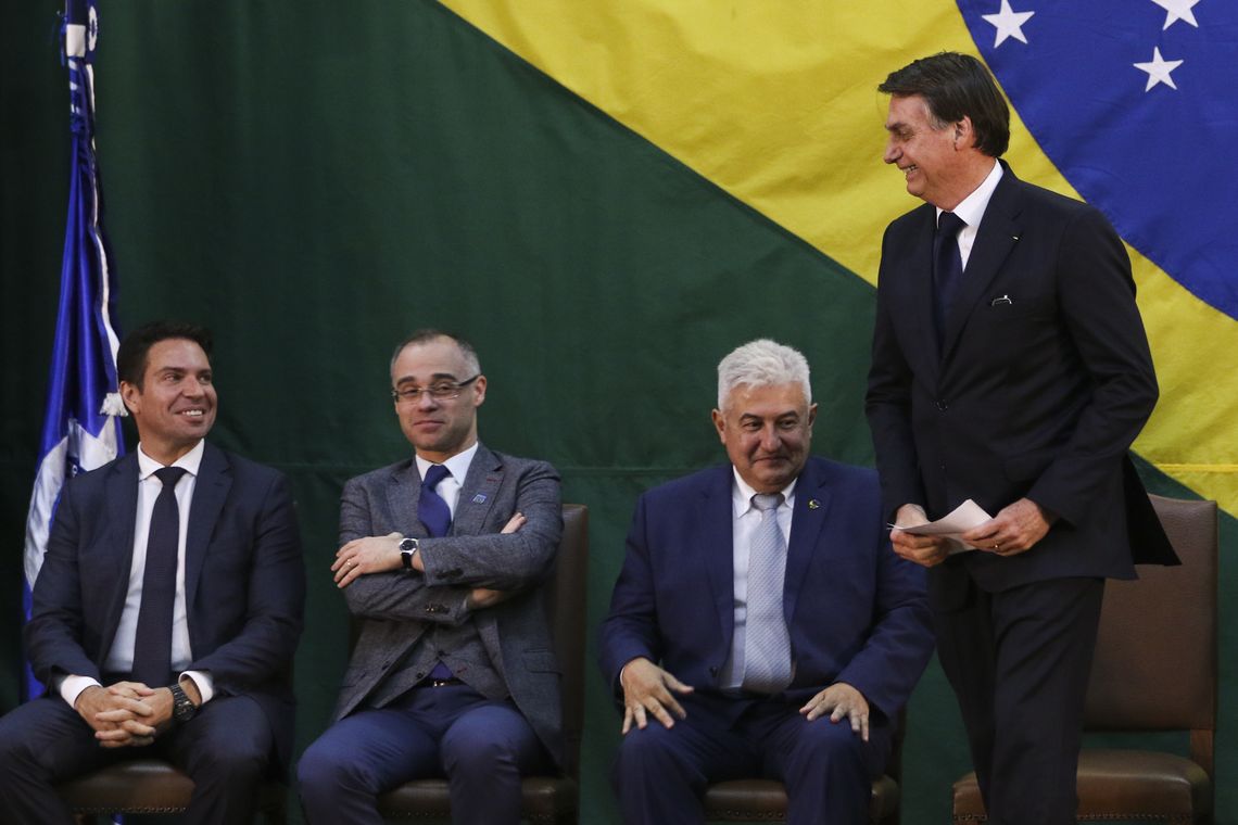 Valter Campanato/Agência Brasil O presidente Jair Bolsonaro participa da solenidade de posse do diretor-geral da Agência Brasileira de Inteligência (Abin), Alexandre Ramagem