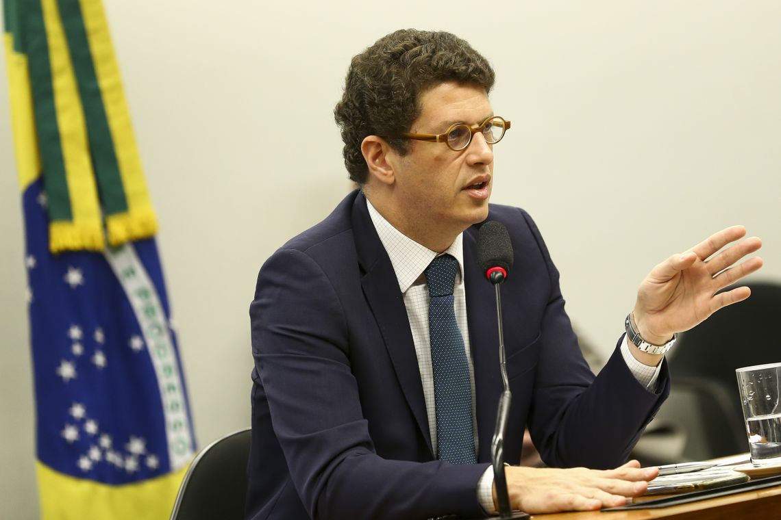 Marcelo Camargo/Agência Brasil O ministro do Meio Ambiente, Ricardo Salles, participa de audiência pública na Comissão de Meio ambiente e Desenvolvimento Sustentável da Câmara dos Deputados.