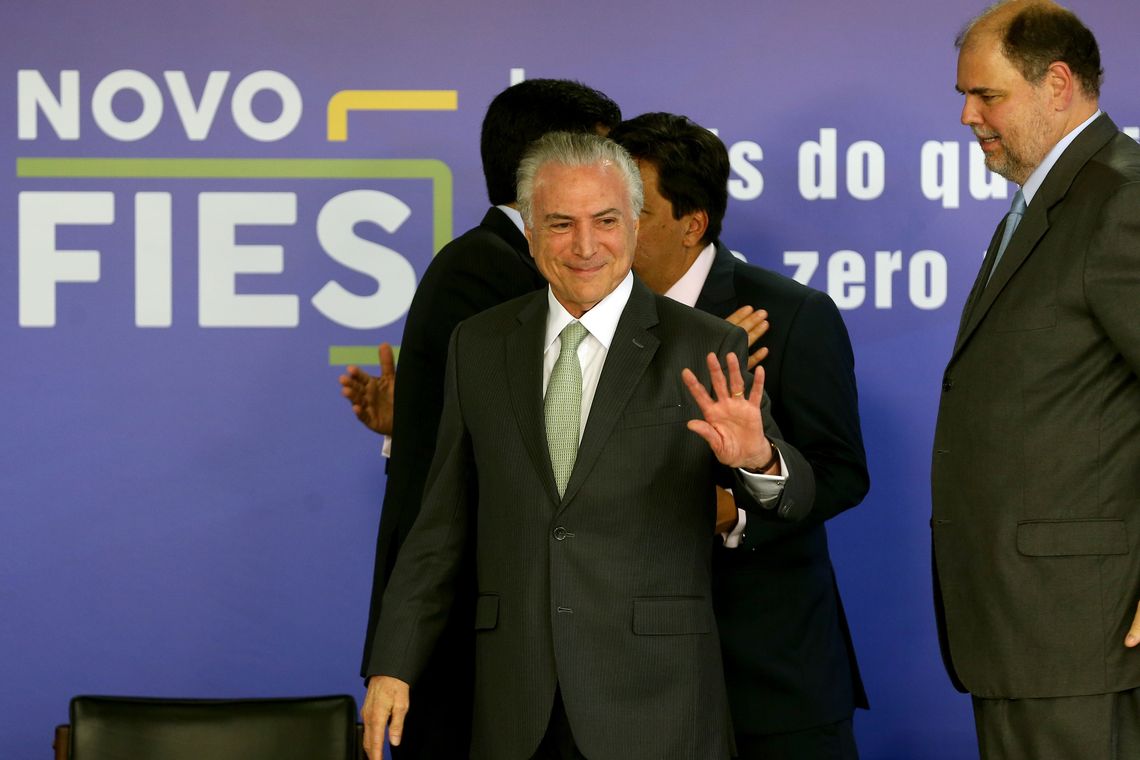 Wilson Dias/Agência Brasil Brasília - O presidente Michel Temer durante solenidade de sanção da Lei do Novo Fies, no Palácio do Planalto (Wilson Dias/Agência Brasil)