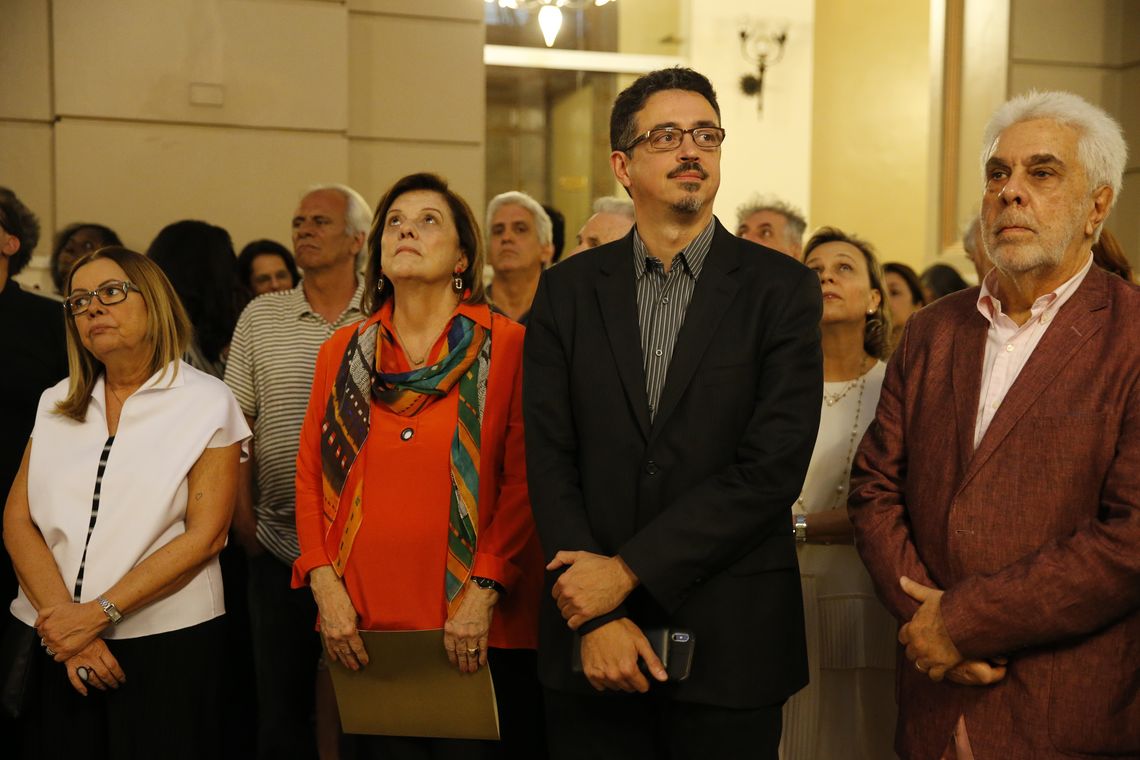 Fernando Frazão/Agência Brasil O ministro da Cultura, Sérgio Sá Leitão, e a presidente da Fundação Biblioteca Nacional (FBN), Helena Severo, participam da abertura da exposição 1808 a 1818, A construção do reino do Brasil.