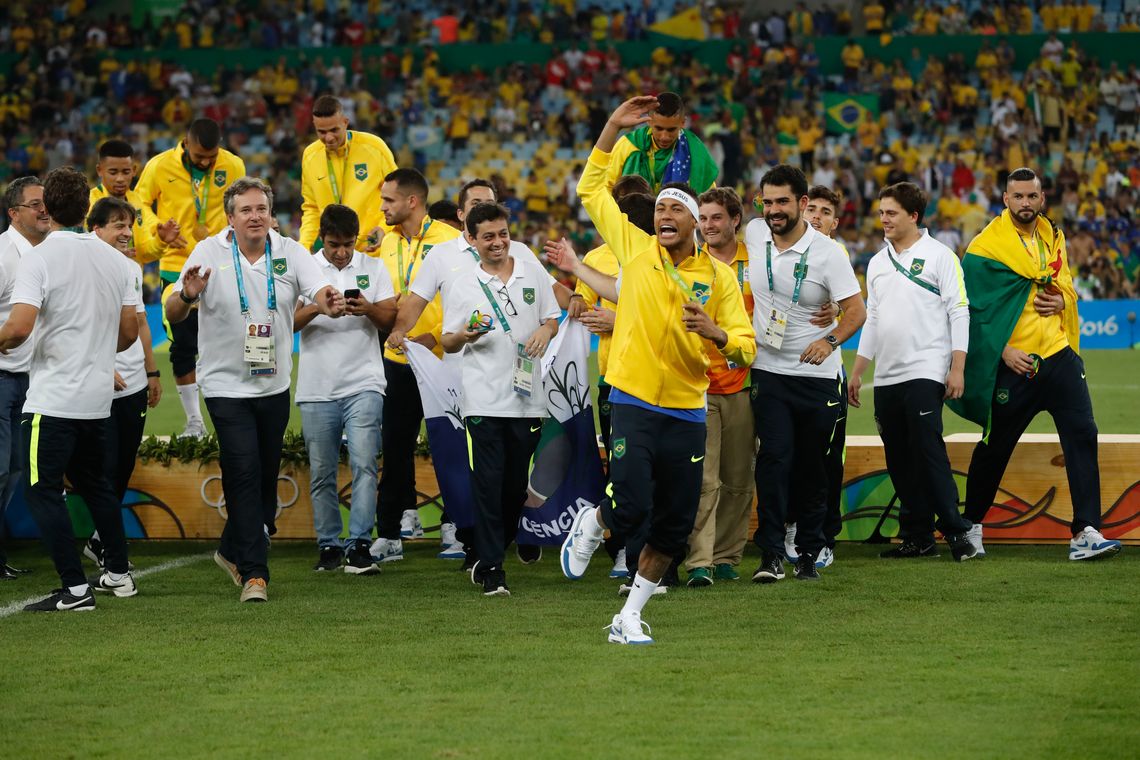 Fernando Frazão/Agência Brasil Rio de Janeiro - Brasil vence Alemanha e conquista primeiro ouro olímpico do futebol (Fernando Frazão/Agência Brasil)