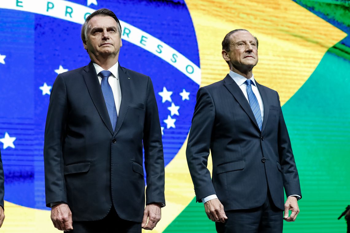 Alan Santos/PR Presidente Jair Bolsonaro durante encontro com lideranças empresariais e cerimônia de entrega da Ordem do Mérito Industrial São Paulo.