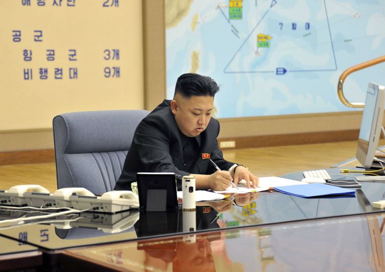 Imagem de arquivo da Agência Central de Notícias da Coreia do Norte (KCNA) do líder Kim Jong-un 