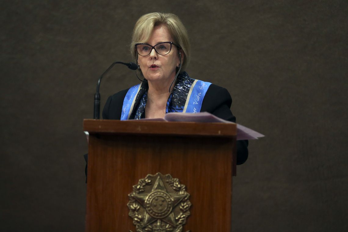 A presidente do TSE, ministra Rosa Weber,  durante entrevista coletiva sobre medidas de combate Ã  disseminaÃ§Ã£o de notÃ­cias falsas (fake news) nas redes sociais. 