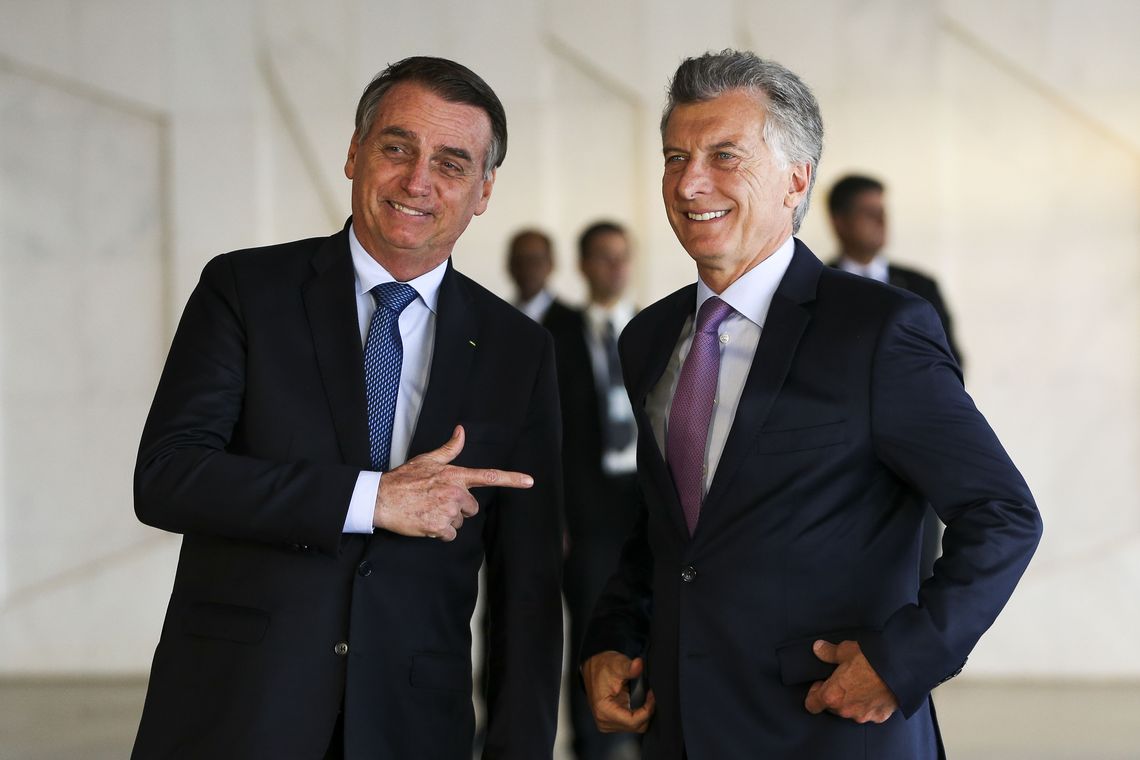 Marcelo Camargo/Agência Brasil O presidente Jair Bolsonaro recebe o presidente da Argentina, Mauricio Macri, para almoço no Palácio do Itamaraty.
