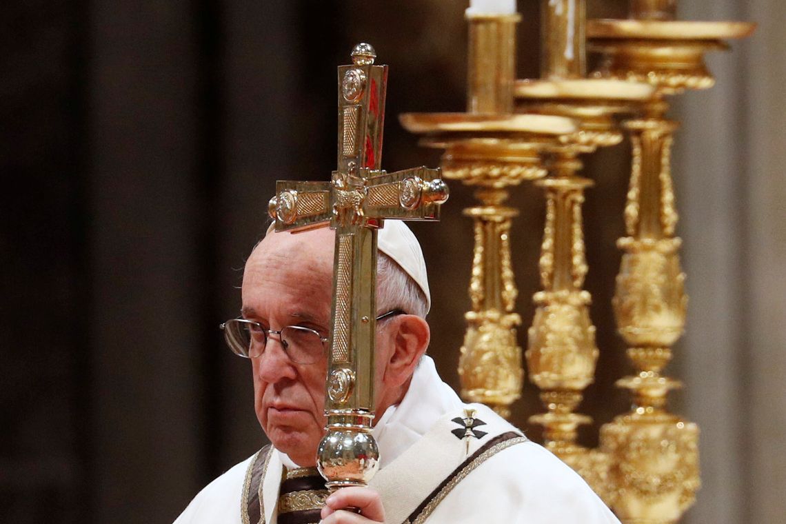 Papa Francisco na Basílica de São Pedro, no Vaticano.