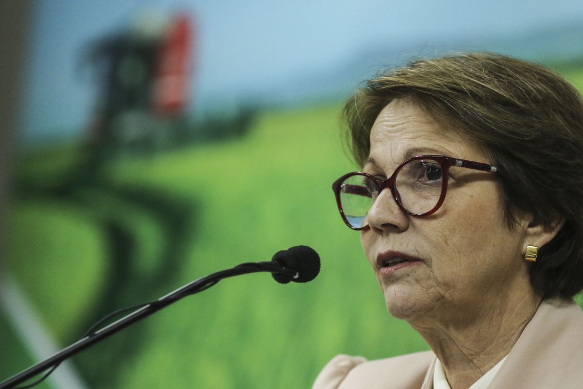 Valter Campanato/Agência Brasil A ministra da Agricultura, Pecuária e Abastecimento, Tereza Cristina, fala sobre a viagem de uma comitiva do ministério a quatro países asiáticos. A comitiva visitará o Japão, China, Vietnã e Indonésia.