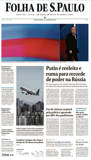 Capa do Jornal Folha de S. Paulo Edição 2024-03-18