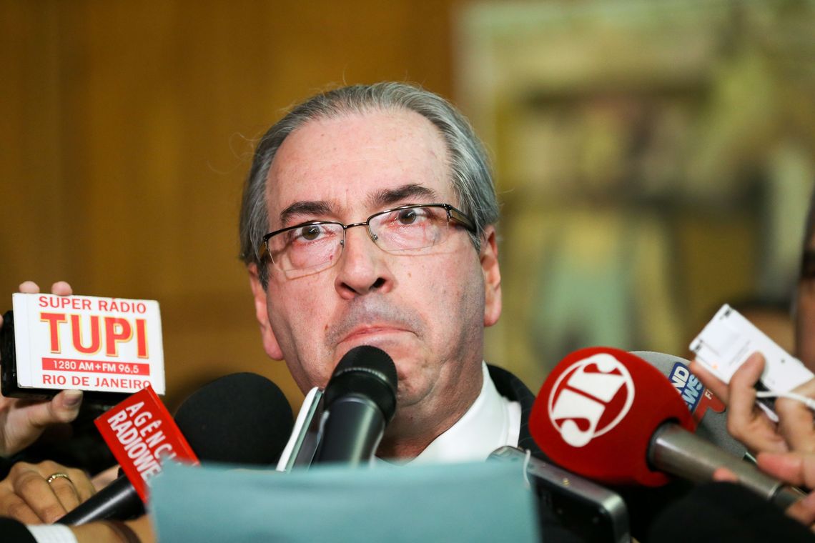Marcelo Camargo/Agência Brasil Brasília - O presidente afastado da Câmara, Eduardo Cunha (PMDB-RJ), renunciou há pouco à presidência da Casa (Marcelo Camargo/Agência Brasil)