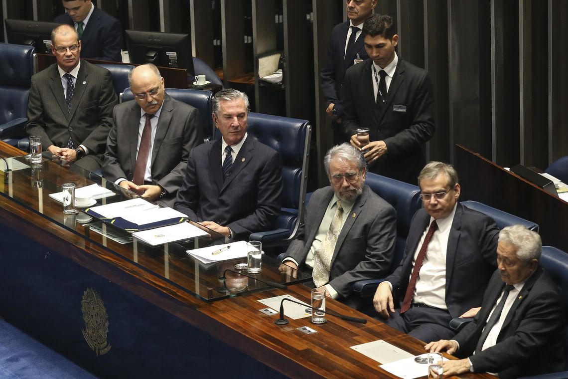 Antonio Cruz/Agência Brasil O ministro do GSI, Sérgio Etchegoyen, participa da sessão solene do Senado em comemoração dos 80 anos de criação do Gabinete de Segurança Institucional (GSI) da Presidência da República.