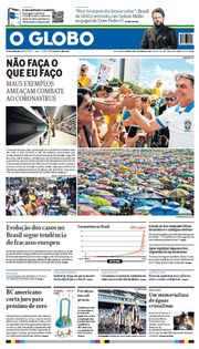 Capa do Jornal O Globo Edição 2020-03-16
