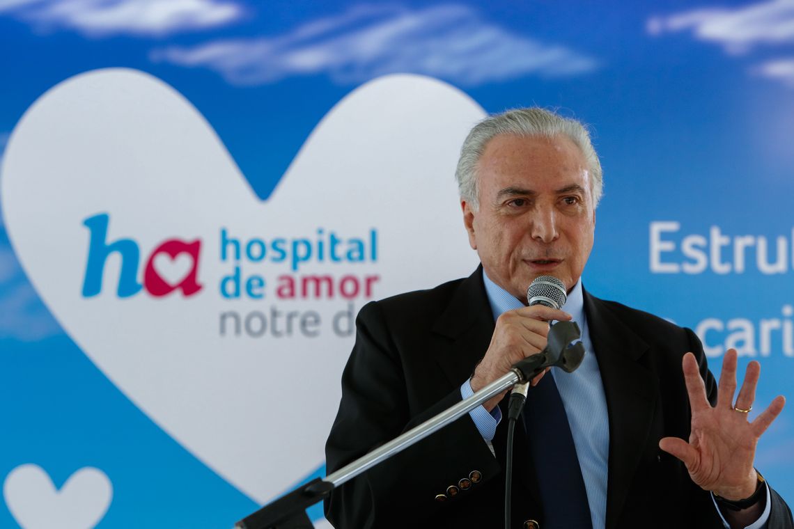 Alan Santos/PR Presidente Michel Temer discursa na inauguração do Hospital Notre Dame, em Barretos (SP).