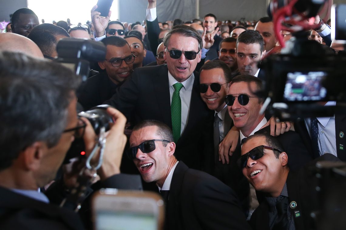 José Cruz/Agência Brasil O presidente Jair Bolsonaro, participa da cerimônia de encerramento dos cursos de formação profissional do ano de 2019, para ingresso na carreira Policial Federal