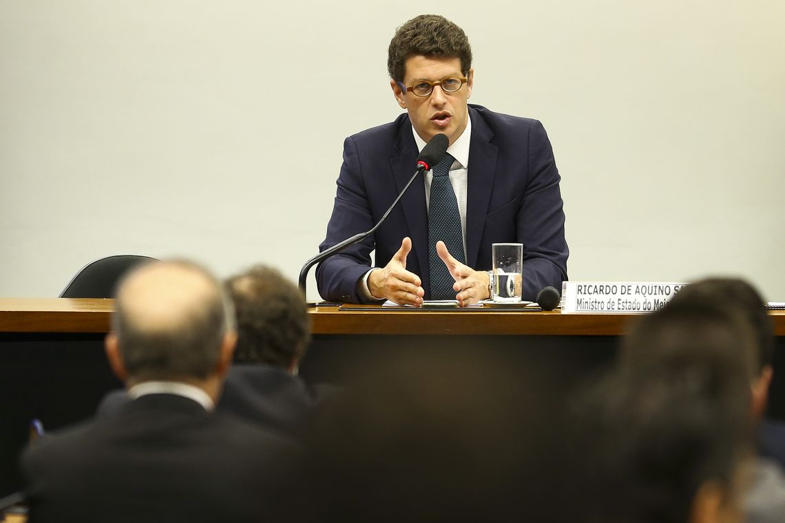 Marcelo Camargo/Agência Brasil O ministro do Meio Ambiente, Ricardo Salles, participa de audiência pública na Comissão de Meio ambiente e Desenvolvimento Sustentável da Câmara dos Deputados.