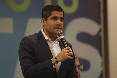 O presidente nacional do Democratas (DEM), ACM Neto, durante convenção nacional do DEM, que oficializou o apoio à pré-candidatura do ex-governador de São Paulo Geraldo Alckmin (PSDB) à Presidência da República.