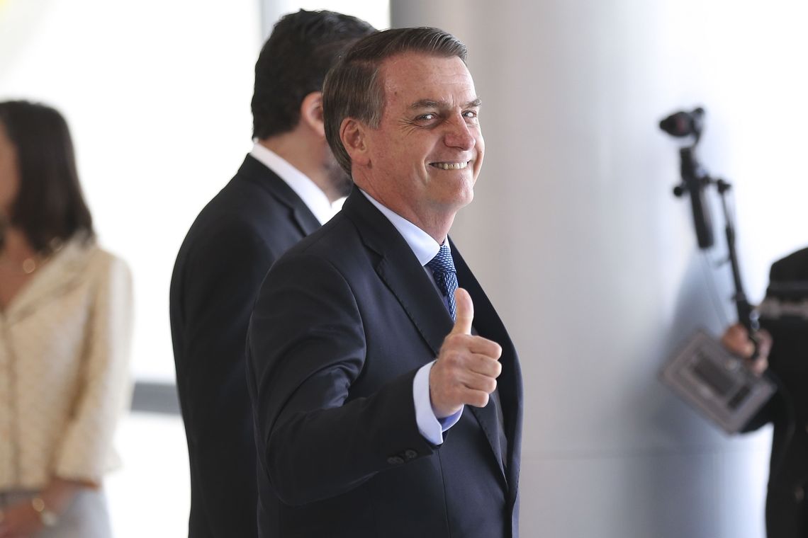 José Cruz/Agência Brasil Presidente Jair Bolsonaro recebe o presidente argentino, Mauricio Macri no Palácio do Planalto durante cerimônia oficial de chegada.