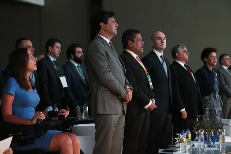 José Cruz/Agência Brasil O ministro da Saúde, Luiz Henrique Mandetta, participa em Brasília, da abertura do Seminário Interfama - Inovação Tecnológica na Saúde e o Valor para o Paciente.