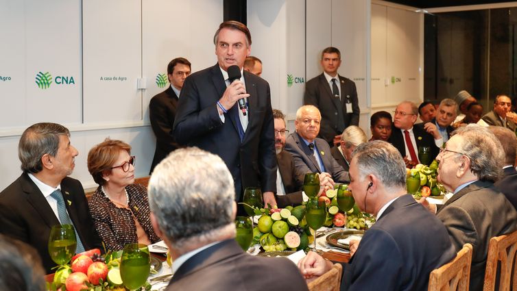 Presidente da República, Jair Bolsonaro, durante jantar de confraternização da Federação das Associações Muçulmanas do Brasil (FAMBRAS), na CNA.