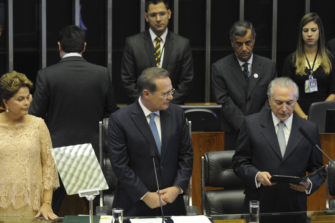 Antonio Cruz/Agência Brasi A presidenta Dilma Rousseff durante cerimônia do Compromisso Constitucional, leitura do Termo de Posse e o pronunciamento no Congresso Nacional (Antonio Cruz/Agência Brasil)