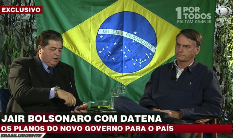 bolsonaro e datena - Bolsonaro: faremos "tudo o que for legal" para extradição de Battisti