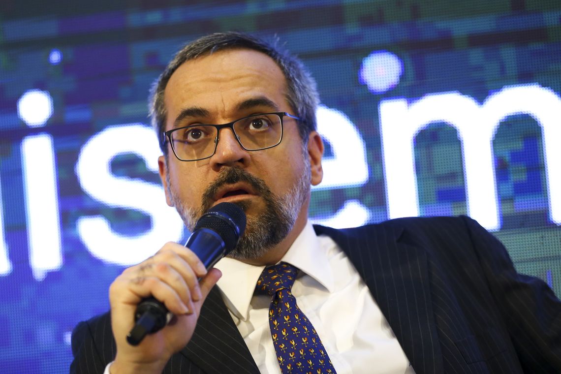 Marcelo Camargo/Agência Brasil O ministro da Educação, Abraham Weintraub, durante lançamento do Programa Novos Caminhos.